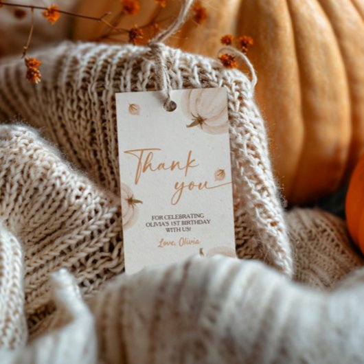 Onze Kleine Pompoen Verjaardag Bedankt Label Cadeaulabel