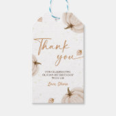 Onze Kleine Pompoen Verjaardag Bedankt Label Cadeaulabel (Voorkant)