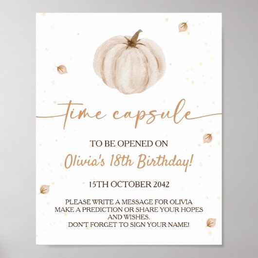 Onze kleine pompoen verjaardag Capsule teken Poster (Voorkant)