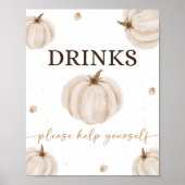 Onze kleine pompoen verjaardag Drinken Bar teken Poster (Voorkant)