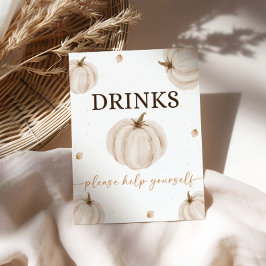 Onze kleine pompoen verjaardag Drinken Bar teken Poster