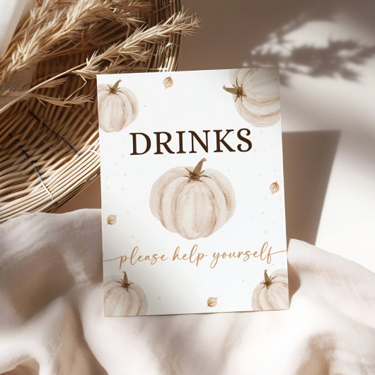 Onze kleine pompoen verjaardag Drinken Bar teken Poster