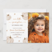 Onze kleine pompoen verjaardag foto kaart (Voorkant)