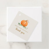 Onze kleine pompoen verjaardag gunst tag bedankjes labels (In situ)