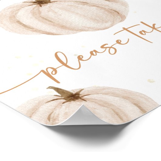 Onze kleine pompoen verjaardag gunsten teken poster (Hoek)