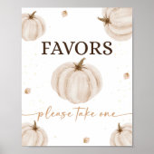 Onze kleine pompoen verjaardag gunsten teken poster (Voorkant)