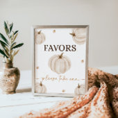 Onze kleine pompoen verjaardag gunsten teken poster