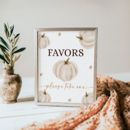 Onze kleine pompoen verjaardag gunsten teken poster