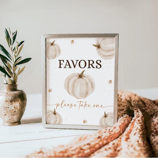 Onze kleine pompoen verjaardag gunsten teken poster