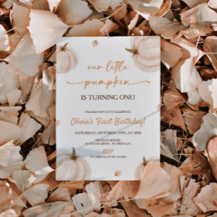 Onze kleine pompoen verjaardag kaart