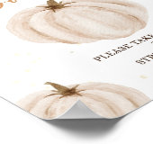 Onze kleine pompoen verjaardag photobooth teken poster (Hoek)