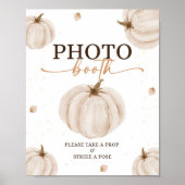 Onze kleine pompoen verjaardag photobooth teken poster (Voorkant)