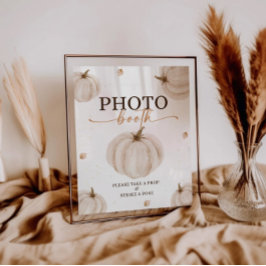 Onze kleine pompoen verjaardag photobooth teken poster