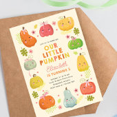 Onze kleine pompoen verjaardag uitnodigen, foto ve kaart