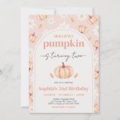 Onze kleine pompoen verjaardagsfeestje kaart (Voorkant)