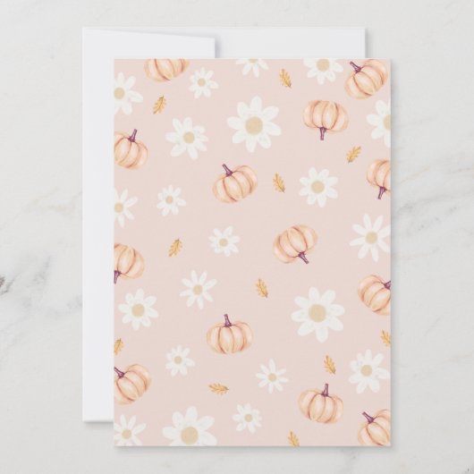 Onze kleine pompoen verjaardagsfeestje kaart (Achterkant)