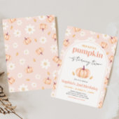 Onze kleine pompoen verjaardagsfeestje kaart