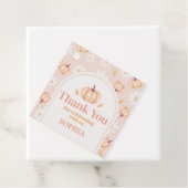 Onze kleine pompoen verjaardagsfeestje plein bedankjes labels (In situ)