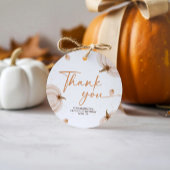 Onze kleine pompoen verjaardagsronde bedankjes labels