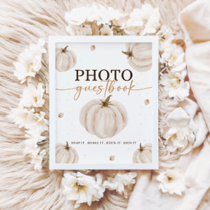 Onze kleine pompoen verjaardagstafel teken poster