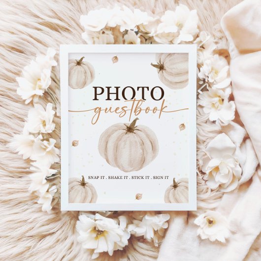 Onze kleine pompoen verjaardagstafel teken poster