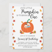Onze kleine pompoen verjaardagsuitnodigingen kaart (Voorkant)