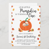 Onze kleine pompoen verjaardagsuitnodigingen kaart (Voorkant / Achterkant)