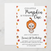 Onze kleine pompoen verjaardagsuitnodigingen kaart (Voorkant / Achterkant)