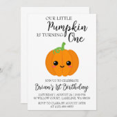 Onze kleine pompoen verjaardagsuitnodigingen kaart (Voorkant / Achterkant)