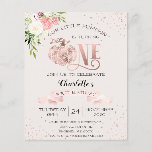 Onze kleine pompoen voor de eerste jaarbegroting (Voorkant)