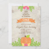 Onze kleine pompoen voor de eerste verjaardag van kaart (Voorkant)