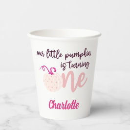 onze kleine pompoen wordt een 1e verjaardag papieren bekers