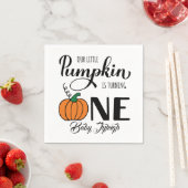Onze Kleine Pompoen Wordt Eén 1e Verjaardag Servet (Insitu)