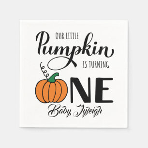 Onze Kleine Pompoen Wordt Eén 1e Verjaardag Servet