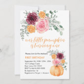 Onze kleine pompoen wordt een bordeaux roze kaart (Voorkant)