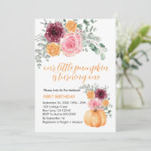 Onze kleine pompoen wordt een bordeaux roze kaart (Staand voorkant)