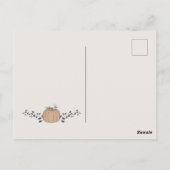 Onze kleine pompoen wordt een eerste verjaardag briefkaart (Achterkant)