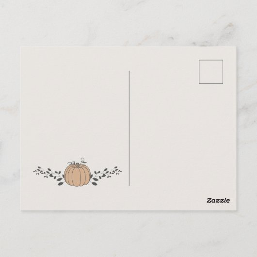 Onze kleine pompoen wordt een eerste verjaardag briefkaart (Achterkant)