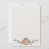 Onze kleine pompoen wordt een eerste verjaardag kaart (Achterkant)