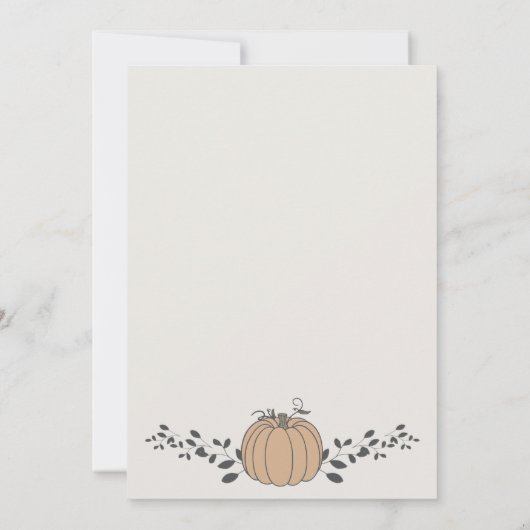 Onze kleine pompoen wordt een eerste verjaardag kaart (Achterkant)