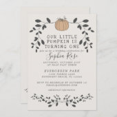 Onze kleine pompoen wordt een eerste verjaardag kaart (Voorkant / Achterkant)