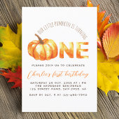 Onze kleine pompoen wordt een eerste verjaardag kaart