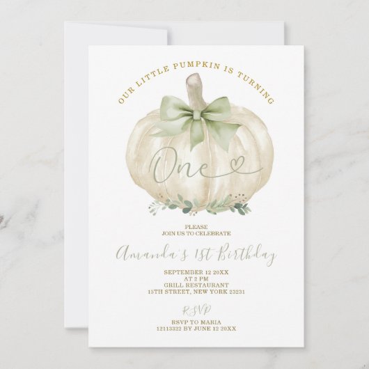 Onze kleine pompoen wordt een pompoenverjaardag kaart (Voorkant)