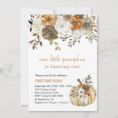 Onze kleine pompoen wordt een rustieke bruin kaart (Voorkant)