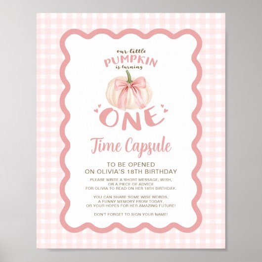 Onze Kleine Pompoen Wordt Eén Tijdscapsule Poster (Voorkant)