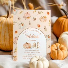 Onze kleine pompoen wordt een verjaardag kaart