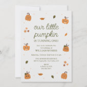 Onze Kleine Pompoen Wordt Eén Verjaardag Kaart (Voorkant)