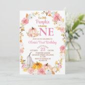 Onze kleine pompoen wordt één verjaardag kaart (Staand voorkant)