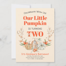 Onze kleine pompoen wordt twee verjaardagsfeestjes kaart