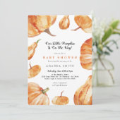 Onze kleine pompoen zijn onderweg naar het Baby sh Kaart (Staand voorkant)